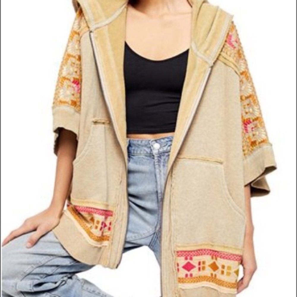 COPY - Free People Wildside Hooded Poncho, NWT M/L